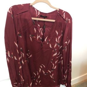 Maroon silk shirt